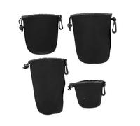 LRXIYODE 4 pièces Pochette Protection Objectif Photo Étanche avec Crochet Ceinture et Clip Pivotant de Rangement Choc pour Objectifs DSLR et Accessoires Photographie