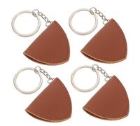 LRXIYODE 4 Pièces PU Guitar Pick Storage Bag Rock Style Holder Case for Acoustic Guitar Ukulele Players Protective Plectrum Organizer Keychain