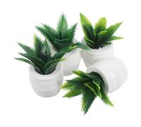 LRXIYODE 4 Pièces Scale Dollhouse Ornaments Mini Faux Greenery for Home Office Table Decoration