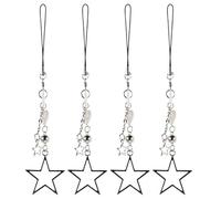 LRXIYODE 4 Pièces Star Phone Charm Chain Set Lightweight Cute Cell Phone Wrist Strap Bracelet For Women Lanyard Keychain Accessories