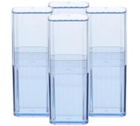 LRXIYODE 4pièces Boîte de Rangement Compacte pour Cotons-tiges et Cure-dents Petit Organisateur Transparent Bleu pour Salle de Bain et Accessoires Cosmétiques
