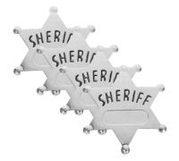 LRXIYODE 4pièces Insigne De Shérif Métal Broche Accessoire De Fête Western Épingle Étoile Pour Jeu De Rôle Et Décoration Halloween