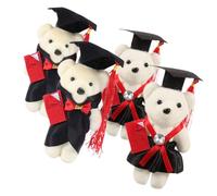 LRXIYODE 4Pièces Mini Ours Peluche de Graduation de Poupées Ours Cartoon pour Décoration de Fête des Diplômes Accessoires de Bricolage pour Créer Une Ambiance