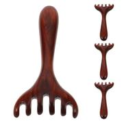 LRXIYODE 4pièces Peigne de Massage Chevelu Bois Peigne Large Dents à Griffes pour Relaxation Profonde et Soulagement du Stress Outil Naturel Hypoallergénique pour Soins Quotidiens et