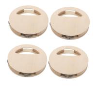 LRXIYODE 4pièces Tambour Bois Pour Garçon Fille Sensoriel Pour Garçon Fille Clochette Ronde Hochets à Main Montessori Pour Garçons Et Né Activité Pour