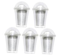 LRXIYODE 5 Ensembles Miniature Bubble Tea Cups Resin Tiny House Decoration Doll Accessories for DIY Craft