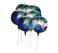 LRXIYODE 5 pièces Ballons Terre Aluminium Décorative pour Fête à Thème Résistants et Colorés pour Intérieur et Extérieur