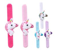 LRXIYODE 5 pièces Bracelets Qui Claquent Licorne Peluche Bracelets Amitié Mixtes pour Garçon Fille et Adultes Décoration Mignonne et Douce Accessoires Colorés pour Poignet
