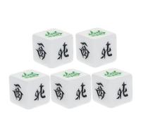 LRXIYODE 5 pièces Mahjong Dice Set Acrylic Wind Direction Dice for Party Board Games East South West North