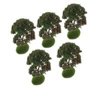 LRXIYODE 5 Pièces Miniature Plastic Apple Trees for Table Decoration Realistic Micro Landscape Model Accessories with Moss and Fruit Accents Plastic Mini Trees for DIY Crafts