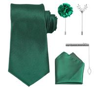 LRXIYODE 5 Pièces Revers pour Hommes Cravate de Style Professionnel Cravate et épinglette épinglettes élégantes pour Hommes pour Fibre Polyester Green