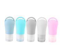 LRXIYODE 5 pièces Set de Flacons Rechargeables Souple pour Produits Toilette Voyage Bouteilles Cosmétiques Étanches et Réutilisables Contenant pour Shampoing Lotion pour Déplacements et
