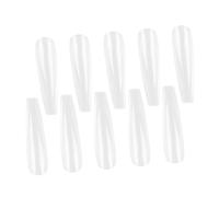 LRXIYODE 500 Autocollants pour Faux Ongles Longs Transparents, Patchs Adhésifs 10 Tailles Différentes, Accessoires de Manucure pour Nail Art, Fêtes et Événements, Application Facile