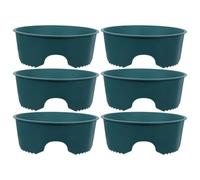 LRXIYODE 6 Pièces Anneau de Protection Ventilation Intégré en Plastique Vert pour Plantes Ajustable pour Plantes Vivaces en Conditions de Pluie Pente