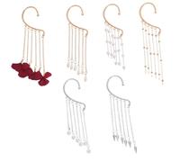 LRXIYODE 6 Pièces Boucles Oreilles Ethniques Style Boho à Glands Longues Clips Oreille Non-percées Design Léger et Raffiné pour Mariage et Fêtes