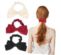 LRXIYODE 6 Pièces Bow Hair Ties With Large Satin Bows Elastic Scrunchies For Women Adjustable Ponytail Holders In Versatile Hair Accessories For Various Hairstyles