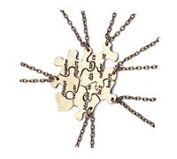 LRXIYODE 6 pièces Collier Puzzle Damitié Pendentif Créatif pour Meilleures Accessoires de Bijoux Personnalisables Femme