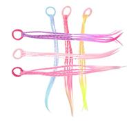 LRXIYODE 6 pièces Extensions Cheveux Colorés pour Filles Tresses Synthétiques avec Élastiques Accessoires Coiffure pour Garçon Fille Festivals Cosplay et Usage Quotidien