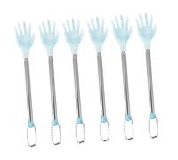 LRXIYODE 6 pièces Lot de Grattoirs de Dos Télescopiques Acier Inoxydable Griffes Multi-fonctions Manche Long Antidérapant Soulagement Rapide des Démangeaisons pour la Famille