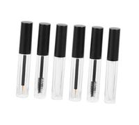 LRXIYODE 6 pièces Lot de Tubes Mascara Vides avec Brosse Cils Flacons Transparents avec Bouchon Noir Mat Durables et Résistants pour Maquillage et Collection Personnelle