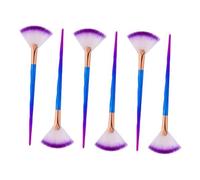 LRXIYODE 6 pièces Pinceaux éventail pour masque facial applicateur multifonction fibres souples pour maquillage teint fond de teint et fard joues outils beauté réutilisables et