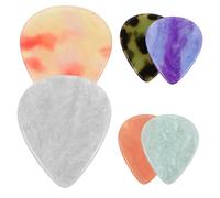 LRXIYODE 6 Pièces Resin Acoustic Guitar Picks Set Smooth Texture Plectrums For Bass And Acoustic Guitars Fast Playing Instrument Accessories With Color Coded Grip