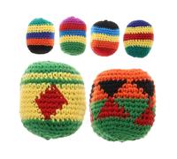 LRXIYODE 6 Pièces Set de Balles de Jonglage Tricotées Multicolores Sacs Maille Crochet Doux Jouets Éducatifs pour Garçon Fille Développement Motricité Fine et Coordination