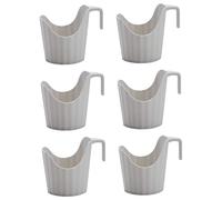 LRXIYODE 6 Pièces Support de Tasse Brûlure Plastique Porte Gobelet pour Bureaux et Maisons Adapté Aux Tasses Papier Thé Protection la Chaleur et Facile à Transporter Gris Blanc