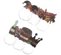 LRXIYODE 6 Pièces Year S Eve Headbands Set Crown and Top Hat Tiara Festive Hair Accessories for Photo Booth and Party Favors