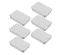 LRXIYODE 6pièces Boîte De Rangement Métal Avec Couvercle Coulissant De Récipients Rectangulaires Pour Bonbons Bijoux Et Petits Objets Organiseur Pratique Et Portable Mat