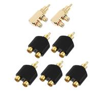 LRXIYODE 7 pièces Adaptateur Cuivre à Angle Droit Mâle vers Femelles Séparateur Audio Vidéo pour Microphone Mixeur et Subwoofer Connecteur Plaqué Or