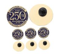 LRXIYODE 8 Pièces Lot de 8 Épinglettes Commémoratives 250E Anniversaire des États- 3 CM, Broches Patriotiques en Métal Robuste, Insignes de Revers pour Fête de L’Indépendance et Tenue