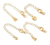 LRXIYODE 8 pièces Lot de Rallonges Chaînes Bijoux DIY Extension pour Collier Bracelet Cheville Chaîne Plaqué Femme Fermoir Facile à Fixer Accessoires de Fabrication et Réparation