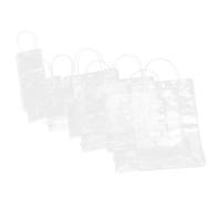 LRXIYODE 8 pièces Sacs Réutilisables Transparence Claire avec Poignée Pochette Portable Étanche pour Fête Mariage et Shopping Lot Multi Usage PVC