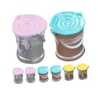 LRXIYODE 8 pièces Seau de Peinture Miniature pour Maison de Poupée Lot de Couleur Mixte Accessoire Décoratif Réaliste pour Miniatures et Décoration de Paysage Intérieur