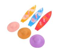 LRXIYODE 9 pièces Mini Planche Surf Décorative pour Modèle Surfboard et Chapeaux Poupée Accessoires Plage Hawaïenne pour Décoration Gâteau et Ambiance Bord de Mer