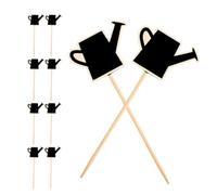 LRXIYODE Ardoises Noires Mini Réutilisables 10pcs en Bois en Forme D'arrosoir pour Étiquettes Alimentaires, pour Cartes Nominatives de Buffet de Fête et Fournitures de Restauration
