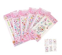 LRXIYODE Autocollants De Bijoux Visage Et Pierres Précieuses 6 Feuilles, Taille Unique, Autocollants Cristal Acrylique Colorés, Accessoires De Rave Pour Maquillage De Festival Halloween