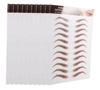 LRXIYODE Autocollants pour Sourcils Marron Waterproof 12 Pièces Taille Standard Effet 6d Transfert à L'eau Maquillage Femme Pochoir Sourcils Réutilisable