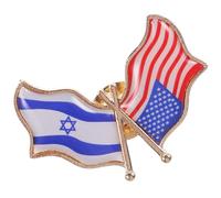 LRXIYODE Badge Amitié Américano-israélienne Broche Émaillée Double Drapeau Épingle Versatile pour Vêtements Accessoires DIY Décoration Chapeau Symbole Patriotique et Commémoratif
