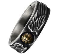 LRXIYODE Bague Basketball Créative Pendentif Ballon, Anneau Décoratif en Métal Robuste, Bijou Masculin Rétro, Taille Unique, Accessoire Mode Sport Quotidien pour Homme