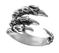 LRXIYODE Bague D'ouverture Griffes De Dragon Pour Hommes Alliage Métallique Ajustable Style Punk Bijou Quotidien Phalange Taille Unique Gris Ancien