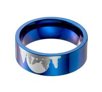 LRXIYODE Bague Homme en Acier Titane Bleu, Style Unique et Créatif | Confortable pour Chaque Jour, comme Présent de Saint-Valentin pour Mari ou Petit Ami