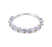 LRXIYODE Bague Marguerite Réglable en Argenté S925 Anneau Ouvert Petite Fleur Délicate Bijoux Femme Mode Présent Anniversaire et Saint-Valentin Bague Élégante pour Fête et Usage