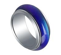 LRXIYODE Bague Thermochromique pour Femme Homme et Garçon Fille Anneau Mode Changeant de Couleur Selon Humeur et Température Bague et Confortable