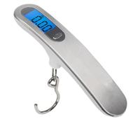 LRXIYODE Balance Numérique Portable pour Bagages en Acier Inoxydable Brossé Crochet Pèse-Bagage Électronique Compact et Léger pour Voyage et Usage Extérieur