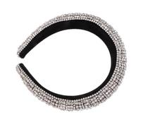 LRXIYODE Bandeau Baroque Argenté à Large Cerceau Cristal Brillant Accessoire Cheveux Femme pour Fête et Mariage Décoration Festive et