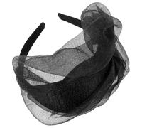 LRXIYODE Bandeau Bibi pour Femme Noir Style Rétro Léger et Confortable, Coiffe de Cosplay Délicate pour Street Snap et Fêtes