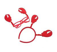 LRXIYODE Bandeau Cheveux et Lunettes Crabe Amusants pour Garçon Fille et Adultes Accessoire de Fête Costume Décoratif Tête Crabes Cosplay Confortable et