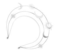 LRXIYODE Bandeau Cheveux Étoiles et Lune Argenté Accessoire de Déesse Fait Main pour Fête Anniversaire et Costume Femme et Élégant pour et Cérémonie
